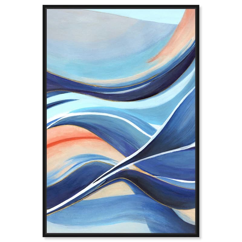 Glowing Blue II Canvas by Art Remedy - 36" x 54" - Black