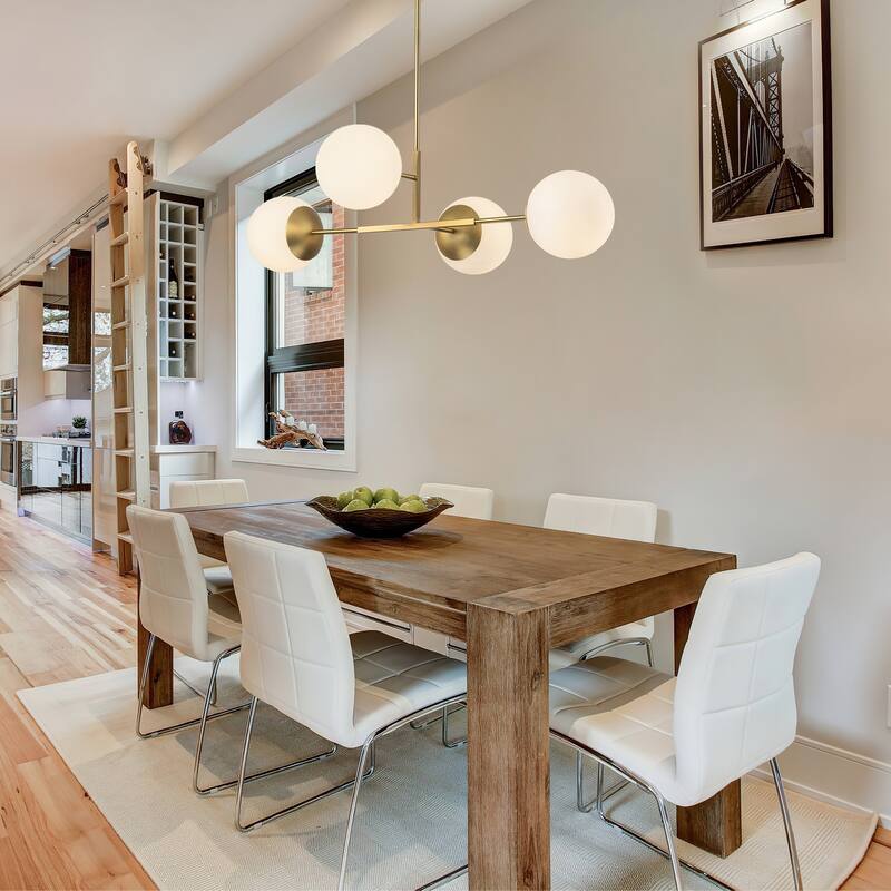 4 - Light Dimmable Gold Sputnik Modern Linear Globe Chandelier Kitchen Island Pendant Light - W41.73"