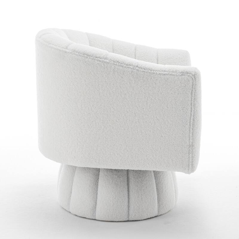 SEYNAR Modern Glam Velvet Upholstered Round Swivel Accent Barrel Chair