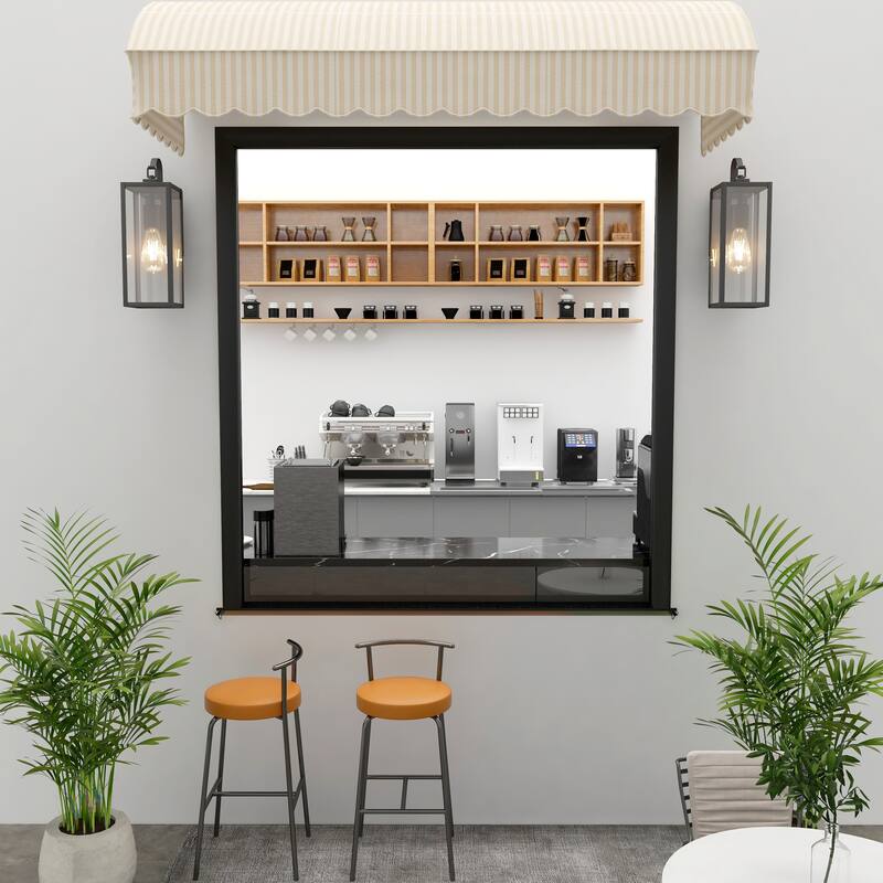 1- Light Outdoor Matte Black Wall Sconce Light