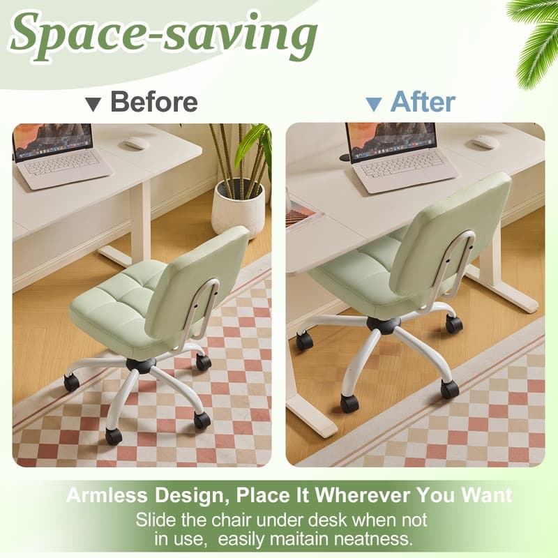 22.1 Inch Upholstered PU Lattice Swivel Office Chair
