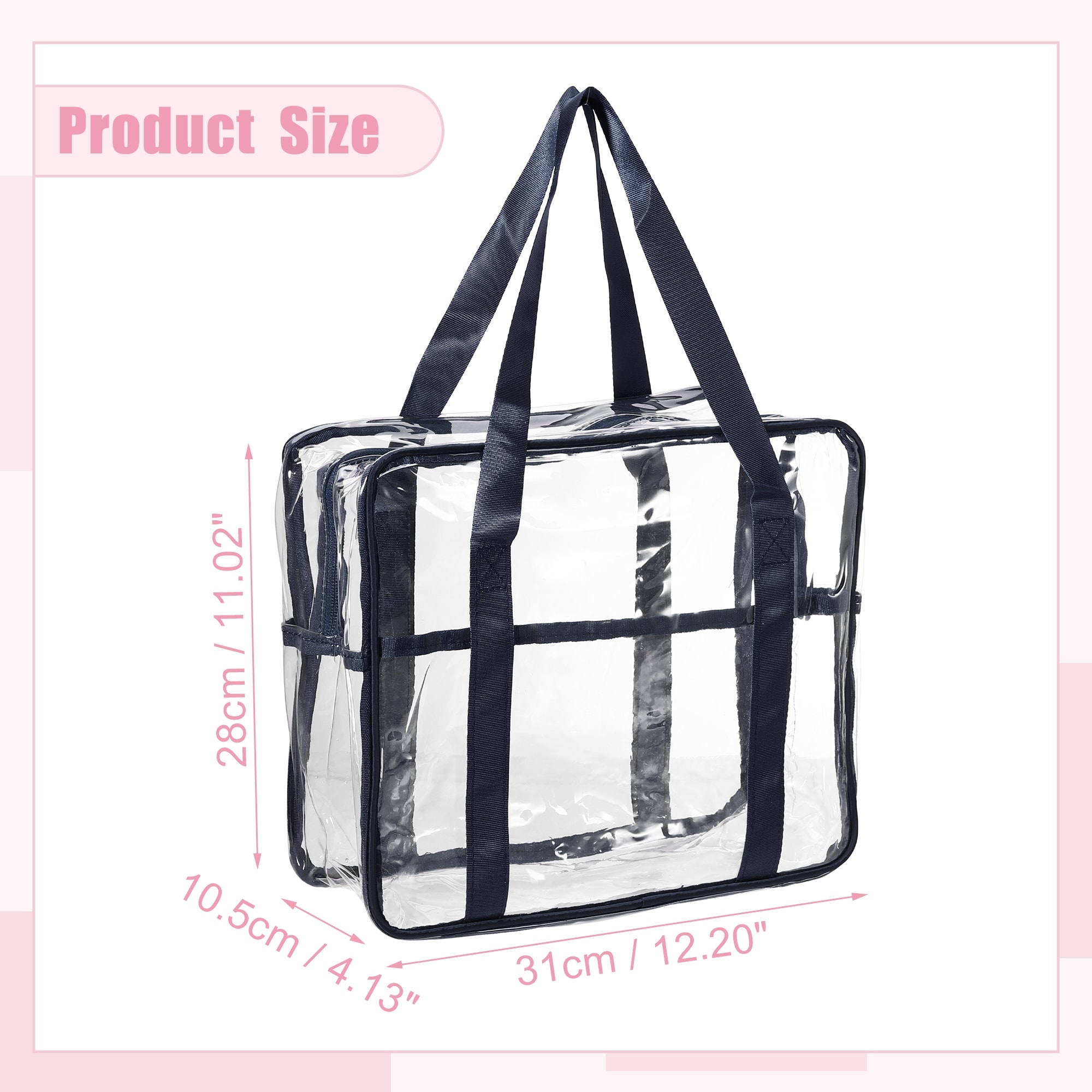 Transparent Toiletry Bag Waterproof PVC Zipper Makeup Pouch for Man - 12.20