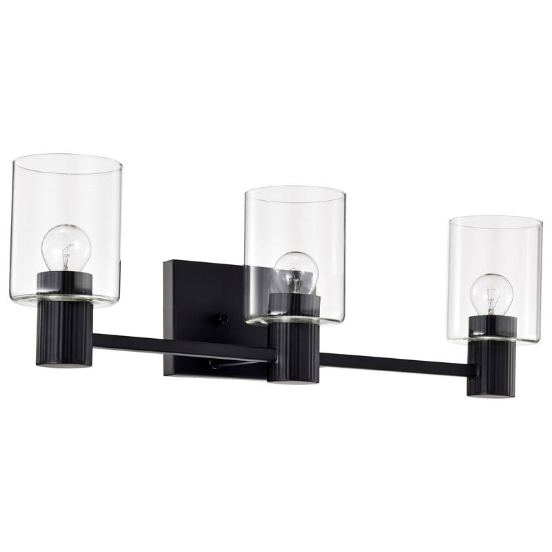 Clarksville 3 Light Vanity Matte Black with Clear Glass - Matte Black