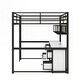 preview thumbnail 20 of 24, Full Size Metal Loft Bed with Desk, Drawers and Bedside Tray, Charging Station, USB and Socket