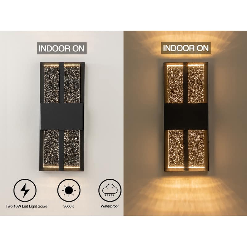 15" Modern Led Wall Sconce with Crystal Bulbble Glass
