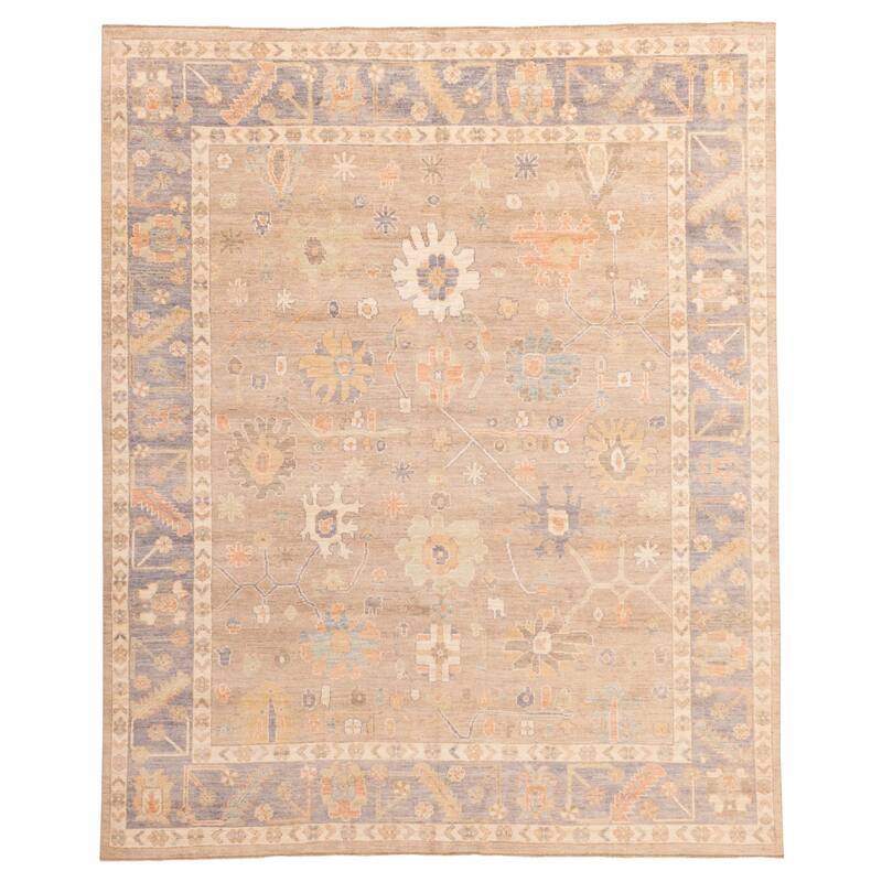 ECARPETGALLERY Hand-knotted Modern Oushak Brown Wool Rug - 8'1 x 9'8