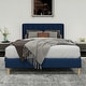 preview thumbnail 8 of 91, Caxkun Upholstered Platform Bed Frame with Wingback headboard
