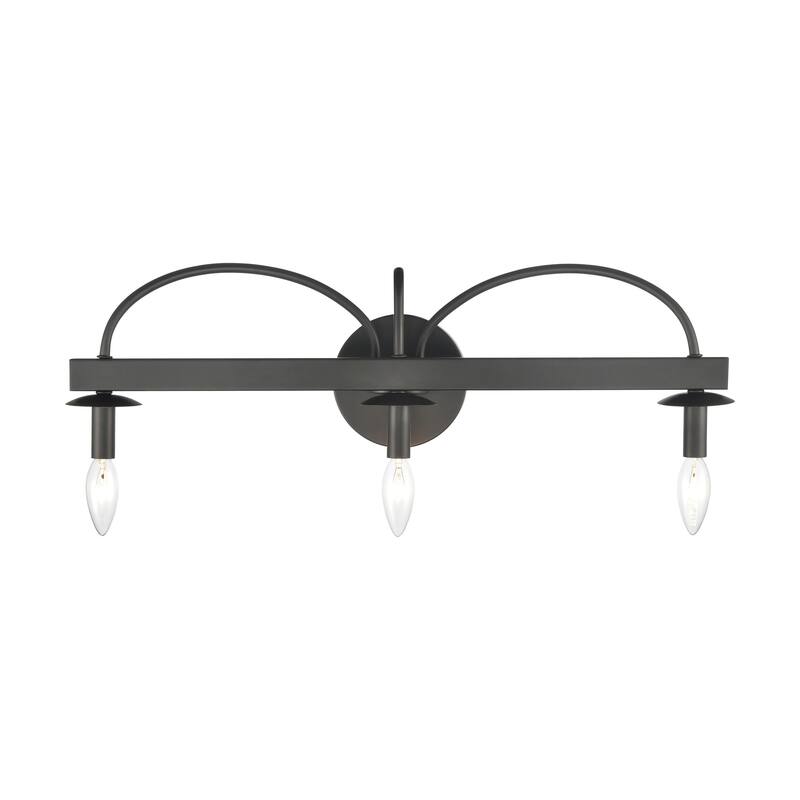 Elk Home Williamson Black Metal 3 Light Vanity Light