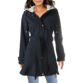 Jessica Simpson Womens Soft Shell Hooded Jacket with Faux Fur Collar