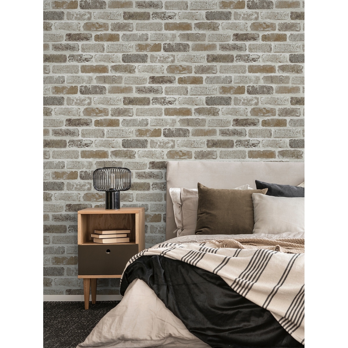 Jaamso royals Grey Brick Peel and Stick self adhesive wallpaper  JAAMSO  ROYALS