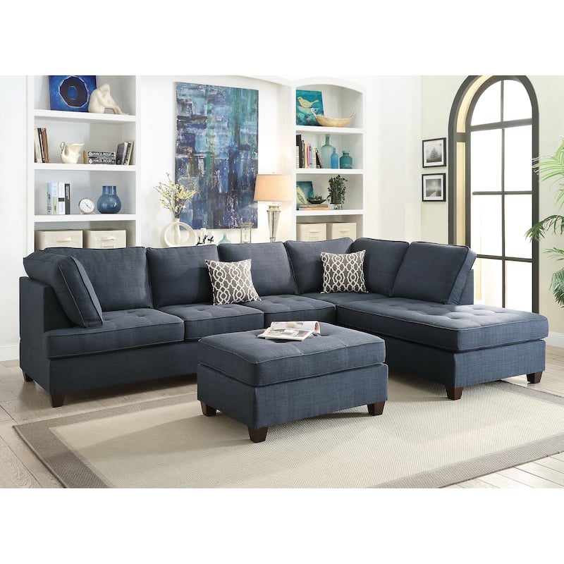 Cocktail Ottoman Dorris Fabric Ash Tufted Seats Ottomans 1pc Cocktail Ottoman Only
