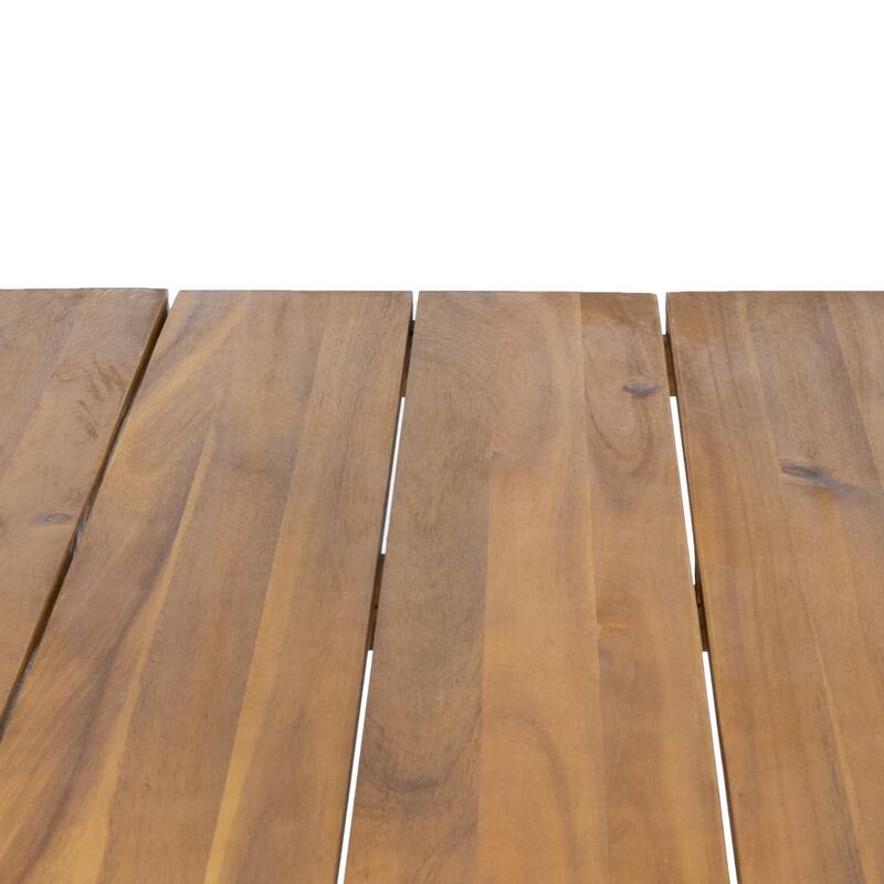 72" Indoor Outdoor Industrial Wood and Metal Rectangular Dining Table