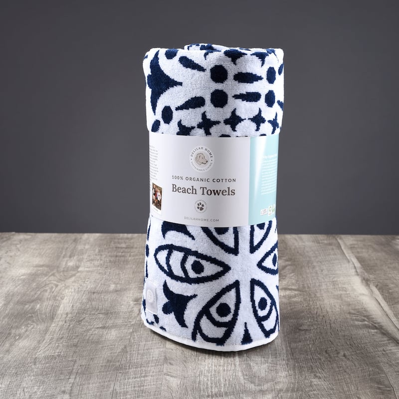 Delilah Home Organic Cotton Sunset Beach Towel 36 Inch by 70 Inch