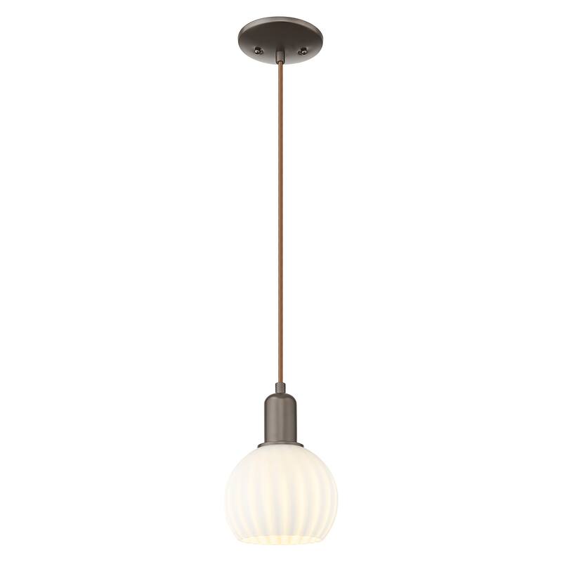 Innovations Lighting Endless Possibilities Arcadia - White Venetian - 1 Light 6" Cord Hung Mini Pendant - Oil Rubbed Bronze