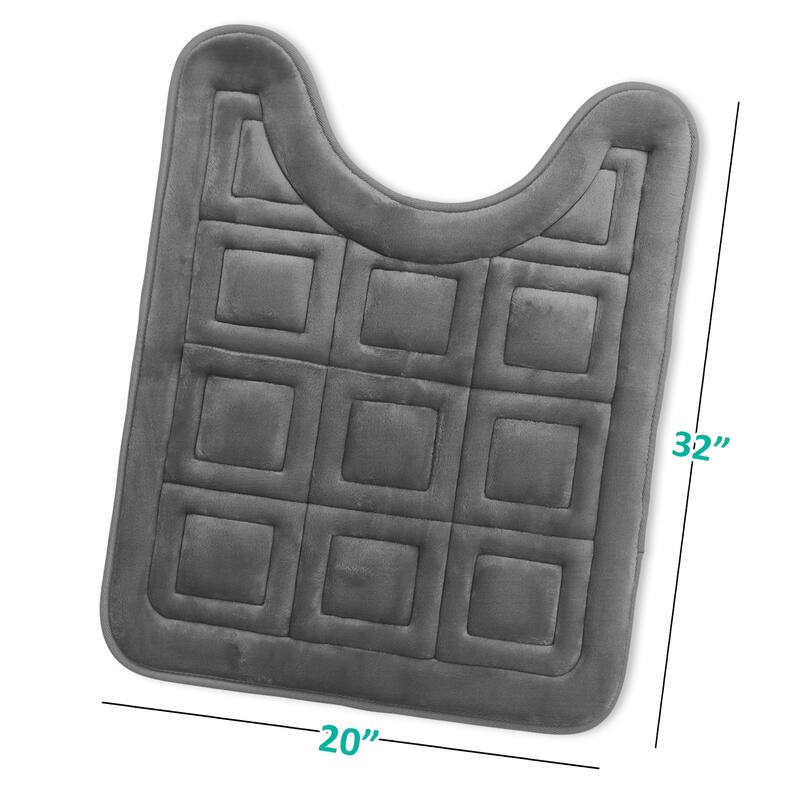 Clara Clark Ultra Soft Non Slip and Absorbent Bath Rug - Waffled Velvet Memory Foam Bath Mat