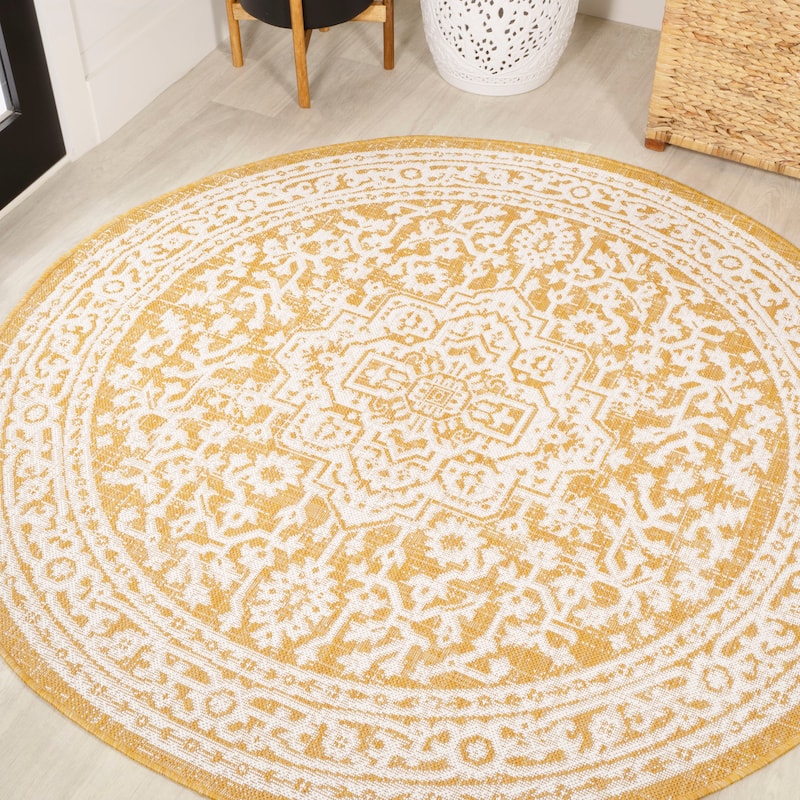 JONATHAN Y Rozetta Medallion Textured Weave Indoor/Outdoor Area Rug