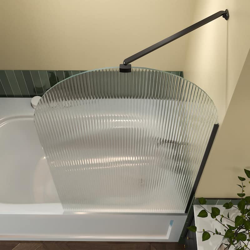 33 in. W x 58 in. H Fixed Tub Door with Tempered Glass - 33" x 58"