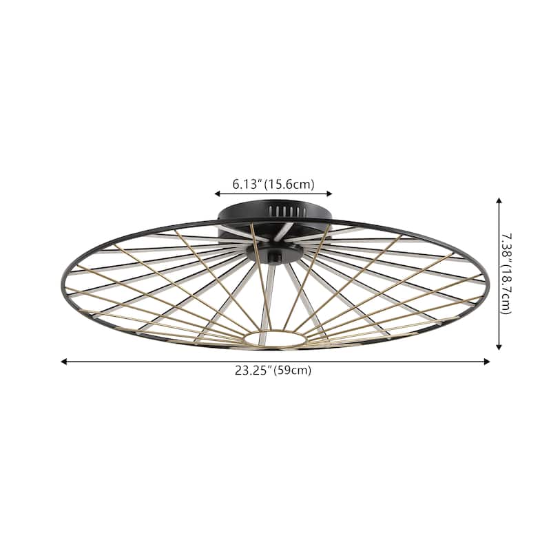 Dimmable Stripe UFO Integrated LED Flush Mount, By JONATHAN Y - 1-Light