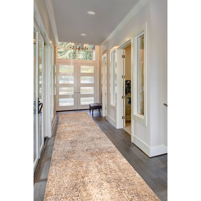 ECARPETGALLERY Hand-knotted Legacy Grey Silk, Wool Rug - 2'6 x 10'5