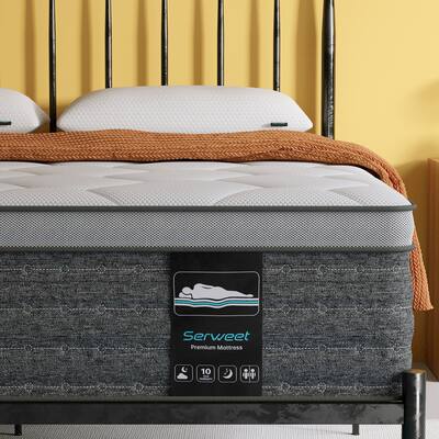 Serweet 14 Inch Queen and King Mattress,Hybrid Mattress,Euro Top Mattress, Mattress Shipped in a Box