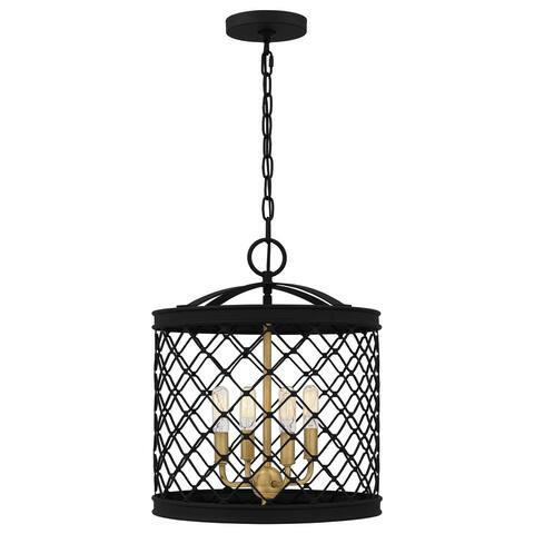 Calais 4-Light Earth Black Transitional Cage Pendant Light