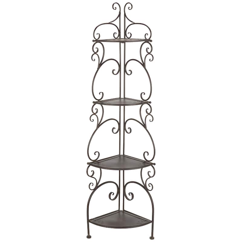 SAFAVIEH Outdoor Cielo 60" 4-Tier Corner Shelf - 13" W x 13" D x 60" H - 13Wx13Dx60H