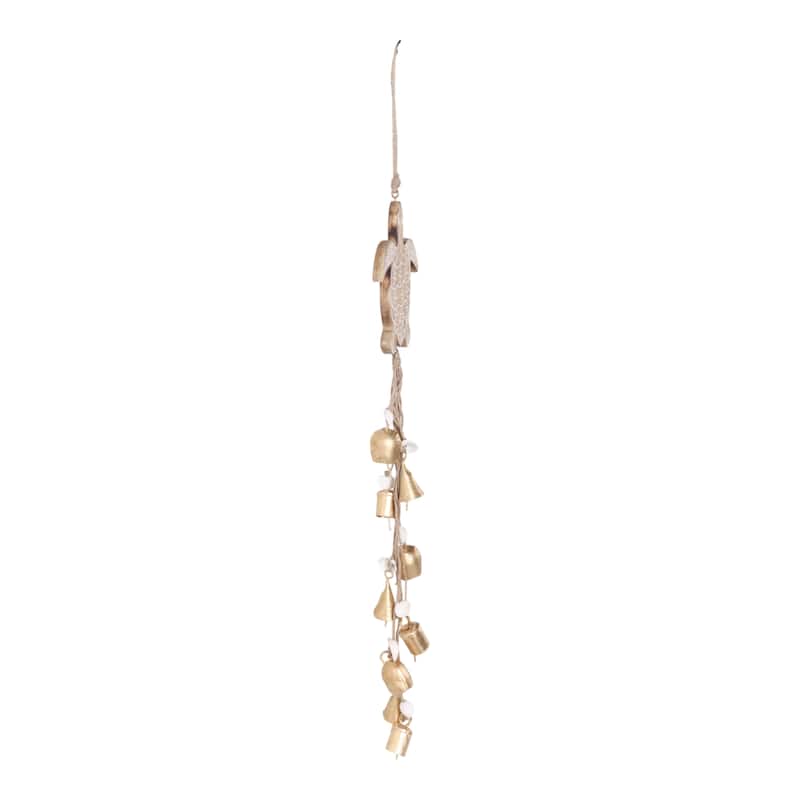 Wood Metal Sea Turtle with Shell Wind Chime Hanging Decor - 29" Brown - 5.75" x 2" x 29"