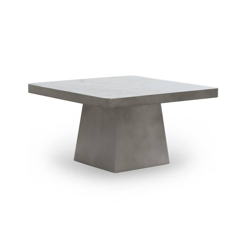 Classic Home Far Marble and Metal Square Coffee Table