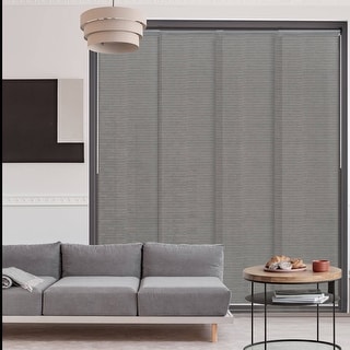 GoDear Design Natural Woven Adjustable Sliding Panel Track Blinds, Vertical Blinds, Timeless Series, 45.8"- 86" W x 96" L