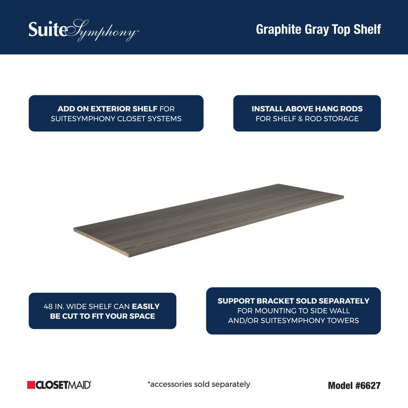 ClosetMaid SuiteSymphony 47.7-inch Wide Top Shelf