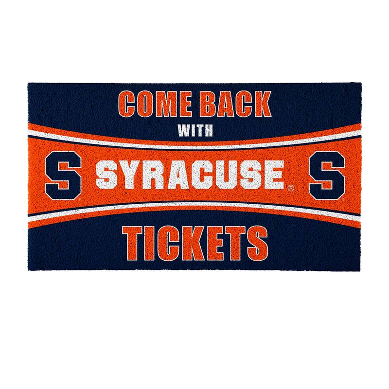 Syracuse University 28 in. x 16 in. PVC "Come Back With Tickets" Trapper Door Mat