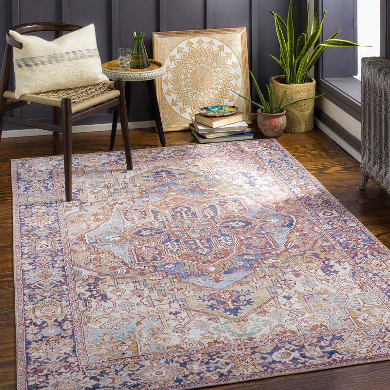 Artistic Weavers Adenia Vintage Medallion Printed Area Rug - 9' x 12' - Brown/Blue