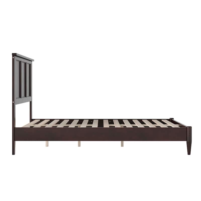 Low Profile Platform Bed - Solid Wood Bed Frame - Full Size Bed - Espresso Finish