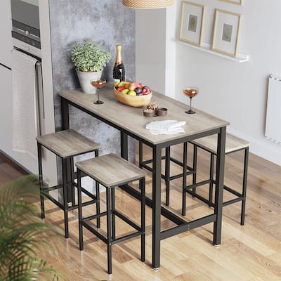 VASAGLE Bar Table Set, Bar Table with 2 Bar Stools,Industrial for Kitchen, Living Room, Party Room