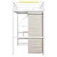 preview thumbnail 35 of 36, White Full/Twin Size Metal Loft Bed with Wardrobe and Storage Shelves
