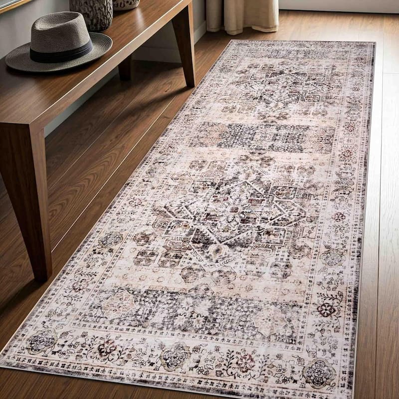 Delara Machine Washable Area Rug, Soft & Durable, Non-Slip Backing, Eco- Friendly GRS certified.