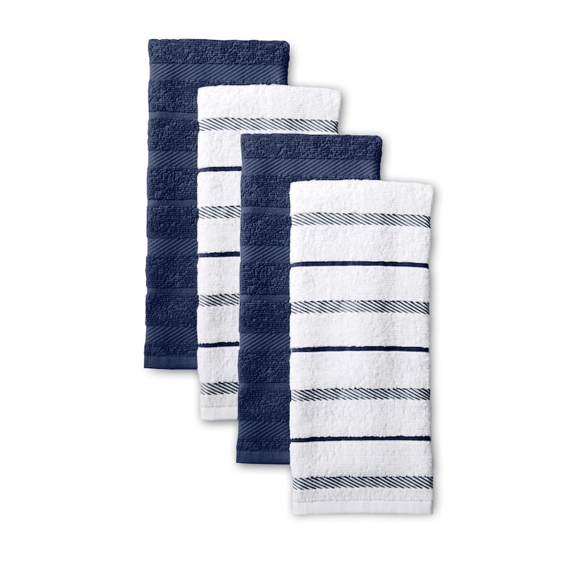 KitchenAid Albany Kitchen Towel Set, Set of 4 - 16"x26" - Blue Willow