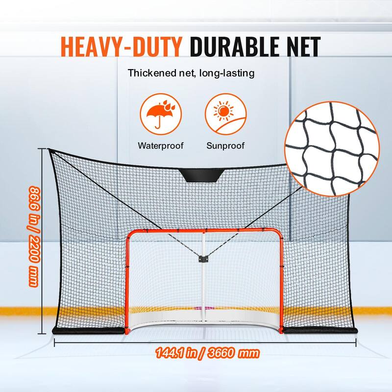 Hockey Goal Backstop Net Portable Indoor Outdoor Hockey Training Net