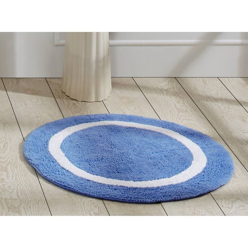 Better Trends Hotel Collection in Race Track 100% Cotton Super Absorbent Reversible Double Sided Machine Washable Bath Mat Rug