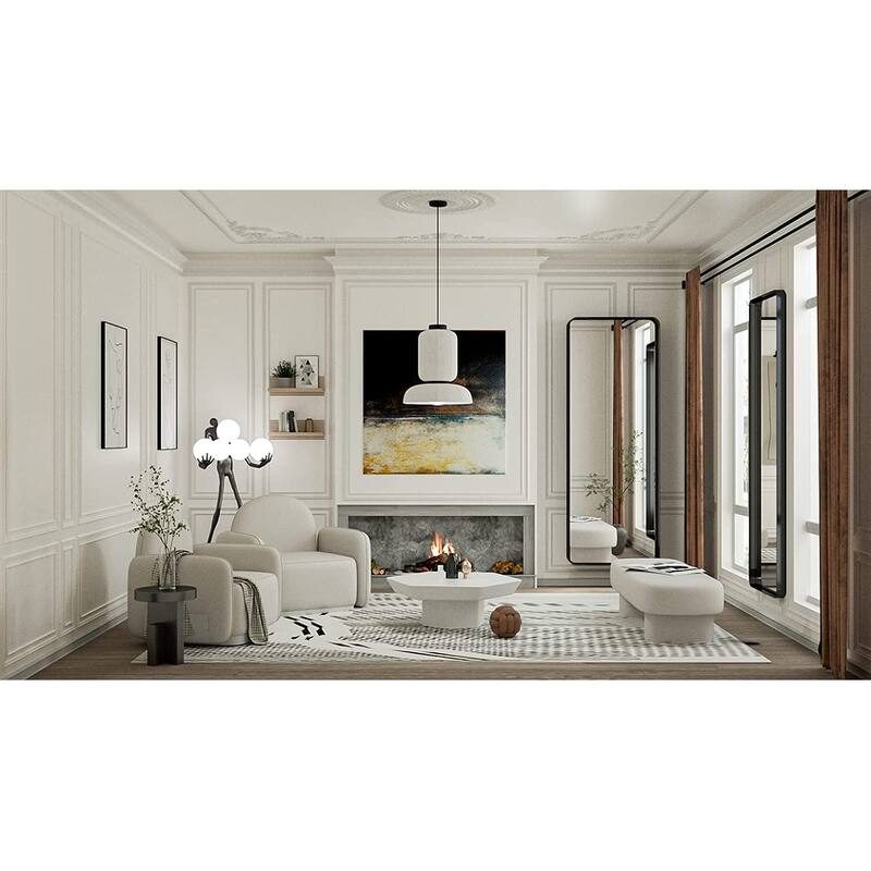 TETOTE Modern Metal Frame Wall Mounted Hanging Bathroom Vanity Mirror