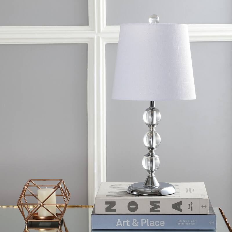 Layla 20" Crystal Mini LED Table Lamp, Clear/ Chrome by JONATHAN Y