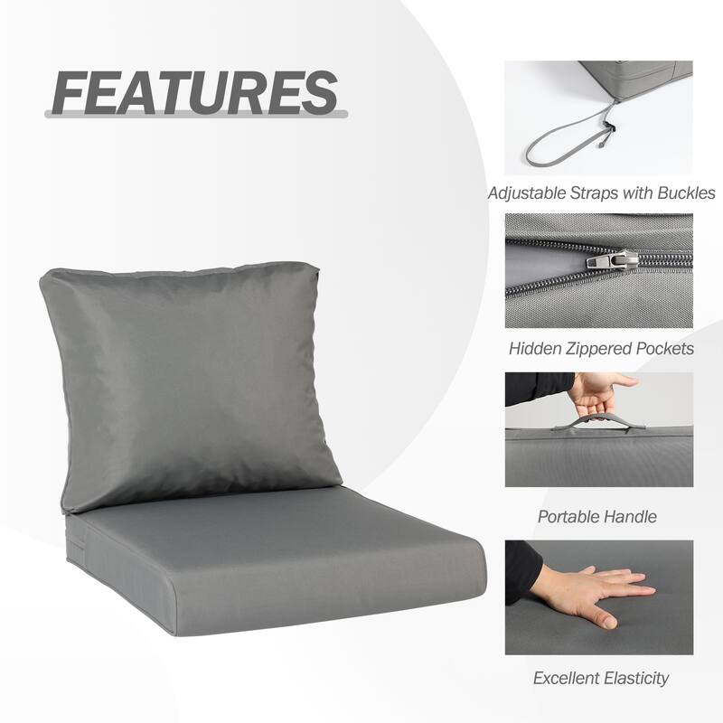 AOODOR Outdoor Chair Cushions Set of 2, Outdoor Deep Seat Cushions
