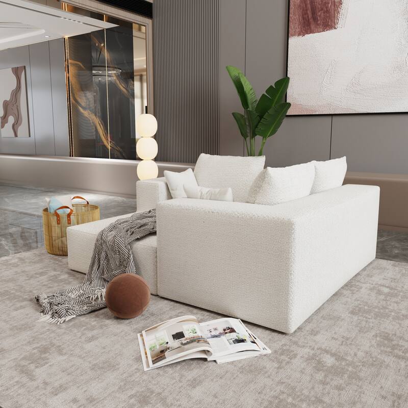 Beige Fabric & Foam Sofa and Sofa Bed, 107x39x26 inches, 166 lbs, Multi Combinations