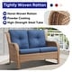 preview thumbnail 41 of 58, Gymojoy Outdoor High-back Wicker Loveseat Sofa For Home Garden