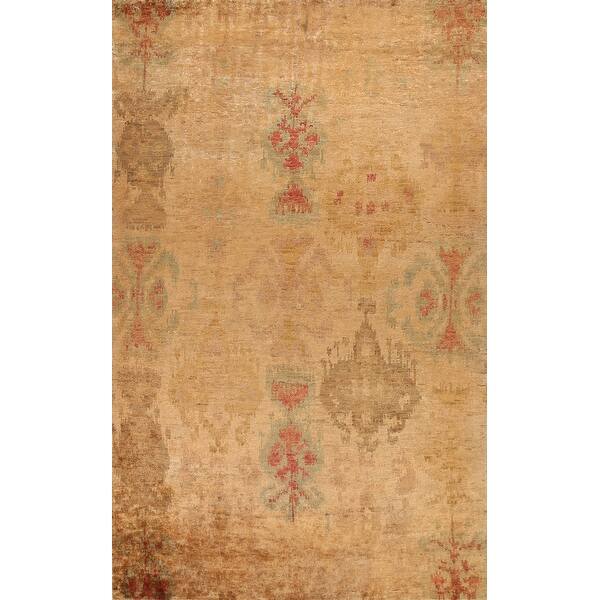 slide 1 of 16, Abstract Contemporary Oriental Dining Room Area Rug Handmade Carpet - 9'8" x 12'8"