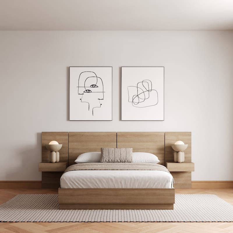 Milano 4-Piece Bedroom Set with Floating Nightstand Extension Panel