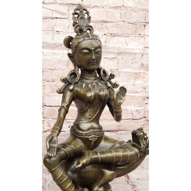 Bronze Statue Of Seated Goddess Tara In Traditional Tibetan Style - Intricate Buddhist Deity Sculpture