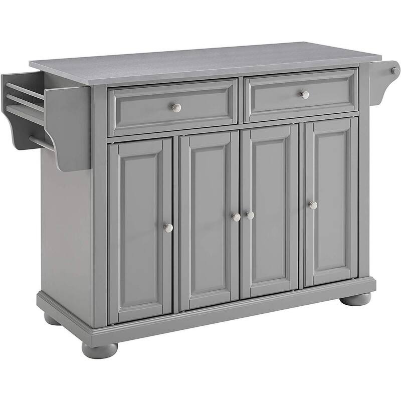 Kitchen Island Granite Top Full Size - Portable Kitchen Cart with Storage & Drawers - Modern Kitchen Furniture