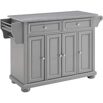 Kitchen Island Granite Top Full Size - Portable Kitchen Cart with Storage & Drawers - Modern Kitchen Furniture