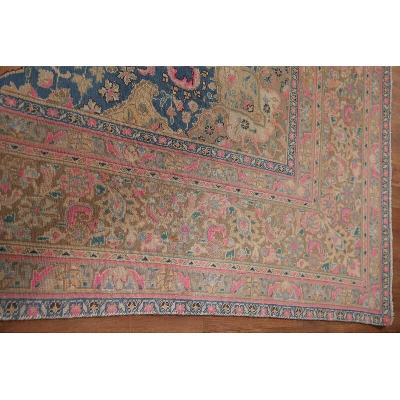Hand Knotted Oriental 100% Wool Carpet Traditional Floral Oranges & Rust Mashad Area Rug - 12' 8'' X 9' 6''